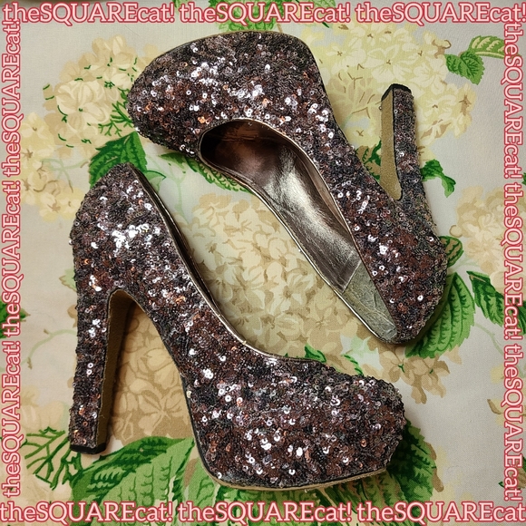 ✨ STEVE MADDEN 🌌 pinup sequins sparkles princess barbie platform high heels!🖤 - Picture 2 of 14